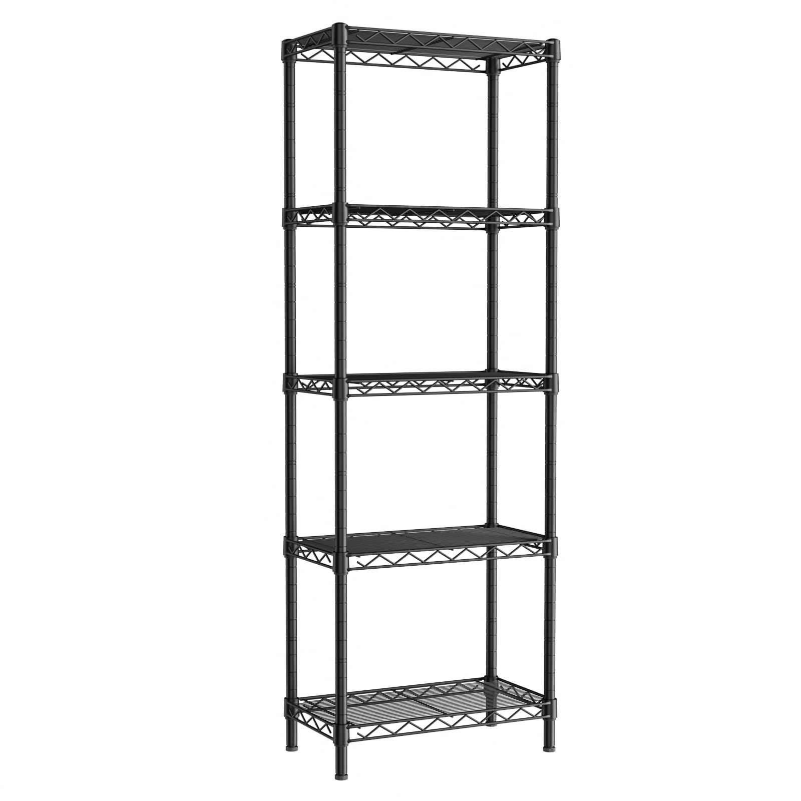 Golpart 6 Tier Adjustable Storage Shelves,Heavy Duty Metal Utility Shelf 900LBS Capacity,Wire Shelving Unit Organizer Rack for Home,Kitchen,Office,Bathroom,Pantry Room,12" D x 22" W x 69" H,Black