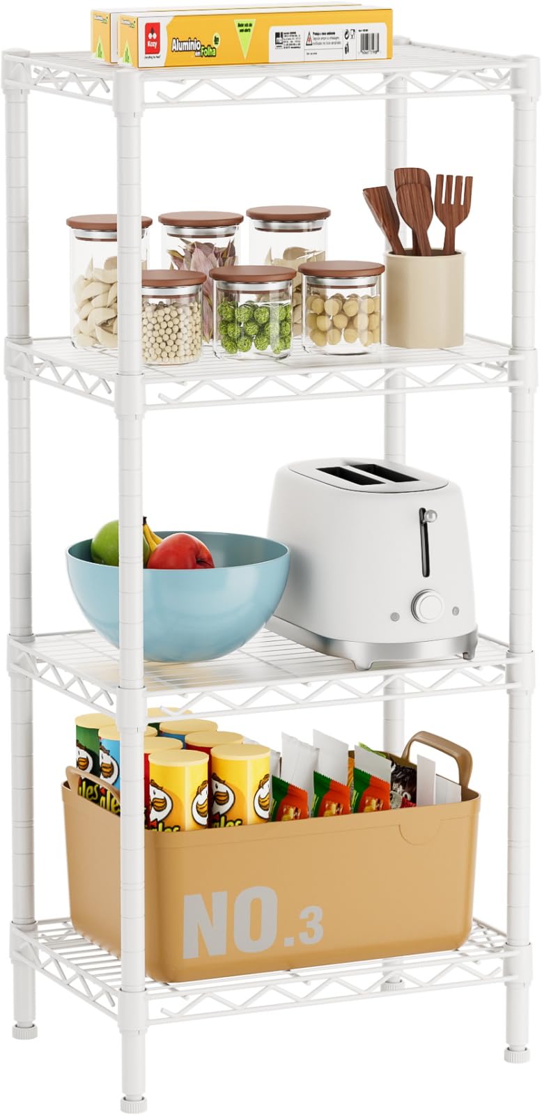 Golpart 6 Tier Adjustable Storage Shelves,Heavy Duty Metal Utility Shelf 900LBS Capacity,Wire Shelving Unit Organizer Rack for Home,Kitchen,Office,Bathroom,Pantry Room,12" D x 22" W x 69" H,Black