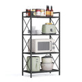 SONGMICS 5-Tier Metal Storage Rack, Shelving Unit with X Side Frames, Dense Mesh, 12.6 x 23.6 x 57.3 Inches, for Entryway, Kitchen, Living Room, Bathroom, Industrial Style, Ink Black UBSC165B01