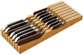 Large Knife Drawer Organizer Insert, Bamboo Wood Knife Holder, Knife Block Hold up To 15 Knives