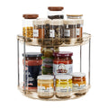 LAMU 2 Pack 2 Tier Lazy Susan Turntable Organizer 10.6'' Rotating Spice Rack Organization for Cabinet, Kitchen, Pantry, Countertop, Bathroom, Vanity, Medicine Cabinet Organizer, Grey