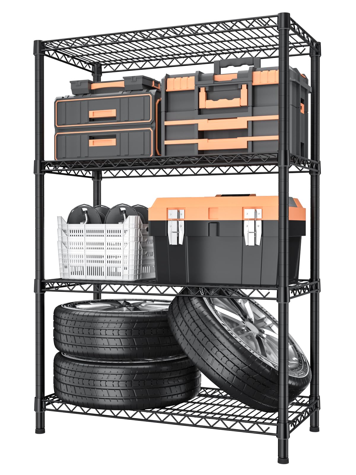 Golpart 6 Tier Adjustable Storage Shelves,Heavy Duty Metal Utility Shelf 900LBS Capacity,Wire Shelving Unit Organizer Rack for Home,Kitchen,Office,Bathroom,Pantry Room,12" D x 22" W x 69" H,Black