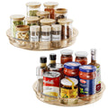 LAMU 2 Pack 12 Inch Lazy Susan Organizer Turntable for Cabinet, with High Edges to Prevent Falling, Large Clear Lazy Susan for Kitchen, Pantry, Refrigerator, Countertop, Table, Bathroom